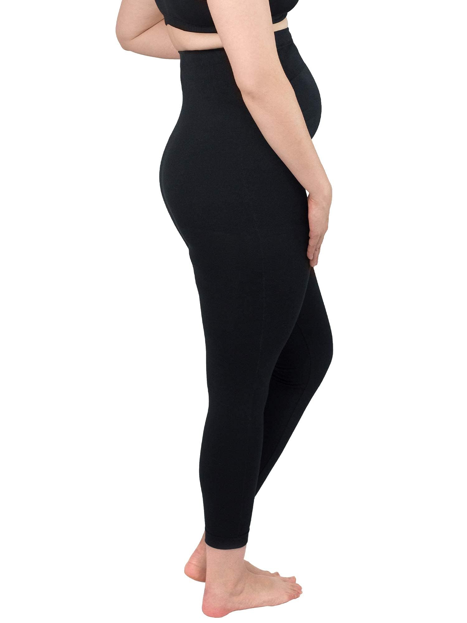Leading Lady Seamless Black Maternity Leggings - Extra Support & Comfort for Pregnancy - Perfect for Yoga, Workouts & Everyday Wear
