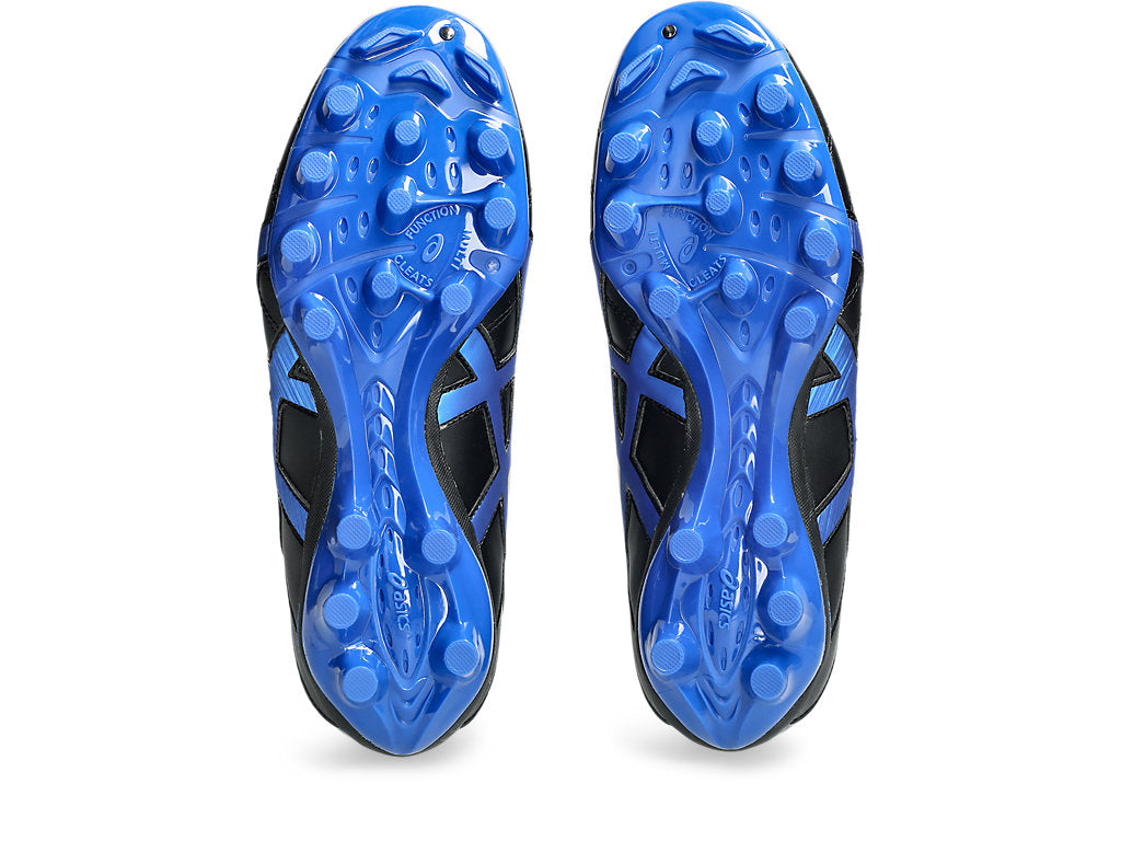 ASICS Men's Lethal RS 2 Speed Football Cleats - Black/Blue - Lightweight Soccer Shoes for Artificial Turf & Firm Ground - Perfect for Training & Matches