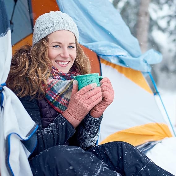 Premillow Women's Winter Touchscreen Gloves - Warm Knit Gloves with Elastic Cuff for Cold Weather - Perfect for Driving, Skiing & Outdoor Activities