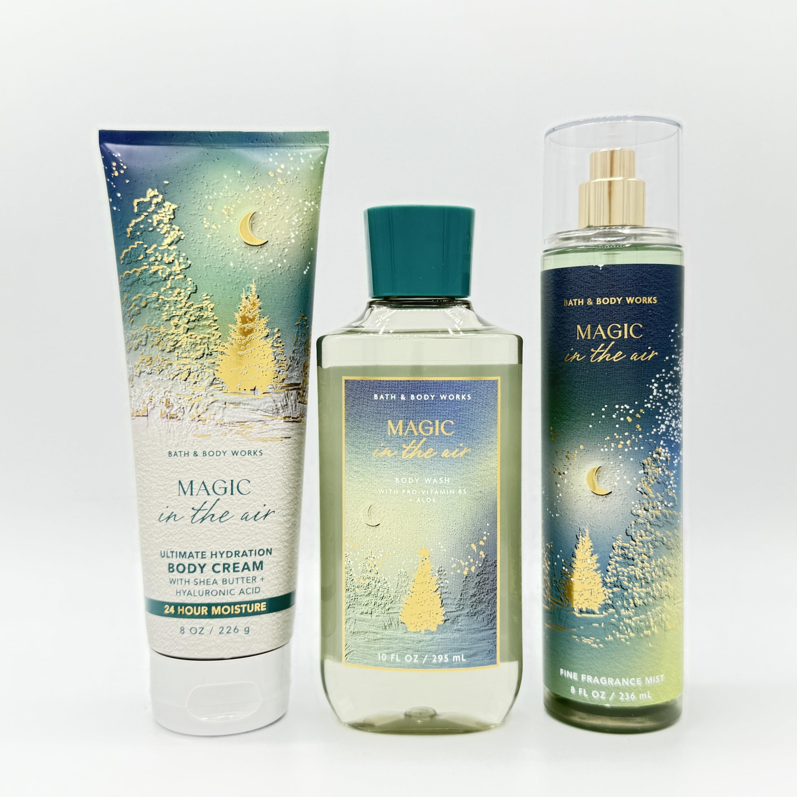 Magic Air 3-Piece Bath & Body Gift Set - Hydrating Body Lotion, Shower Gel & Perfume Mist for Dry Skin | Perfect for Spa Day, Self-Care Routine & Luxury Gifts