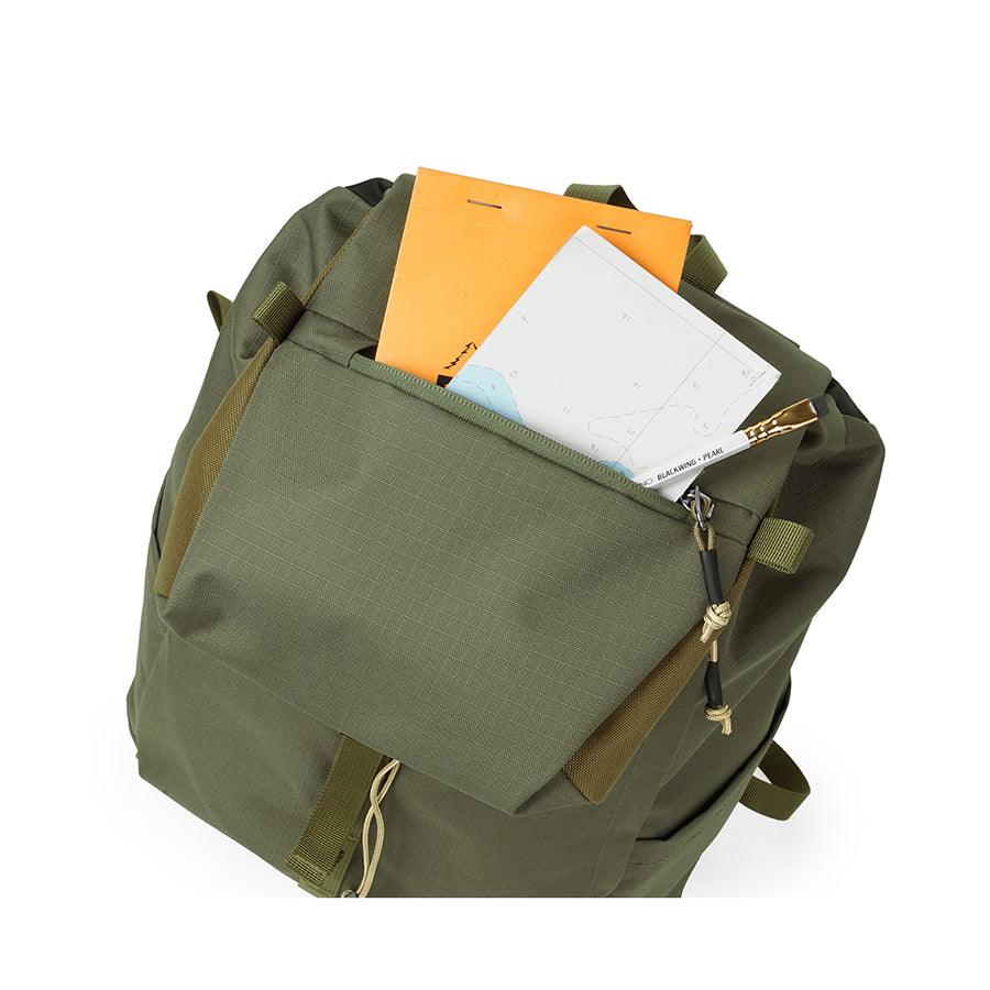 HELLOLULU Saro Utility Flap Backpack - Durable Molive Drab Tactical Backpack for Hiking, Travel & Outdoor Adventures