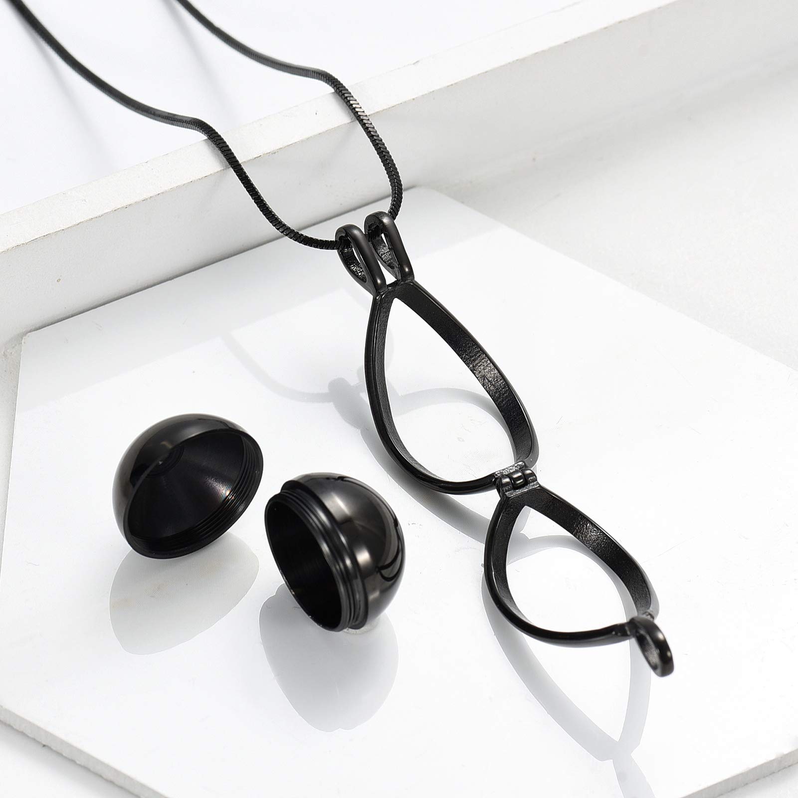 Minicremation Teardrop Hollow Ball Urn Necklace - Memorial Jewelry for Human & Pet Ashes - Keepsake Pendant for Cremation Remembrance - Perfect for Daily Wear & Special Occasions