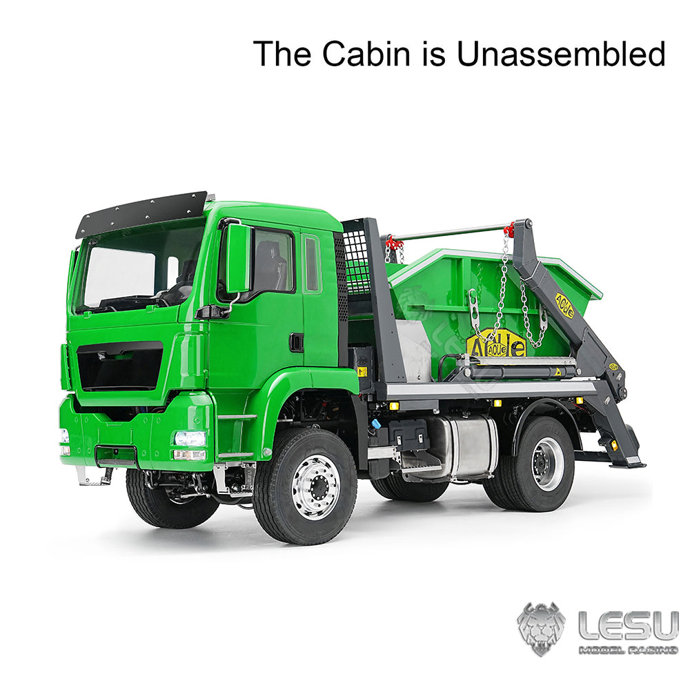 LESU 1/14 Scale 4X4 RC Hydraulic Garbage Truck - Unassembled DIY Model Kit with Swing Arm & Skip Loader, Realistic TGS Paint for RC Enthusiasts | Perfect for Construction Simulation, STEM Education & Collector Displays