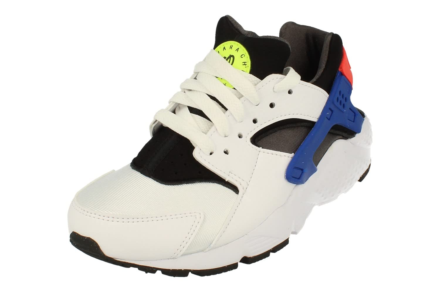 Nike Huarache Run GS Running Shoes for Kids - DQ0975 Sneakers (UK 6, US 6.5Y, EU 39) - White & Bright Crimson - Lightweight Athletic Trainers for Running, Gym & School Sports