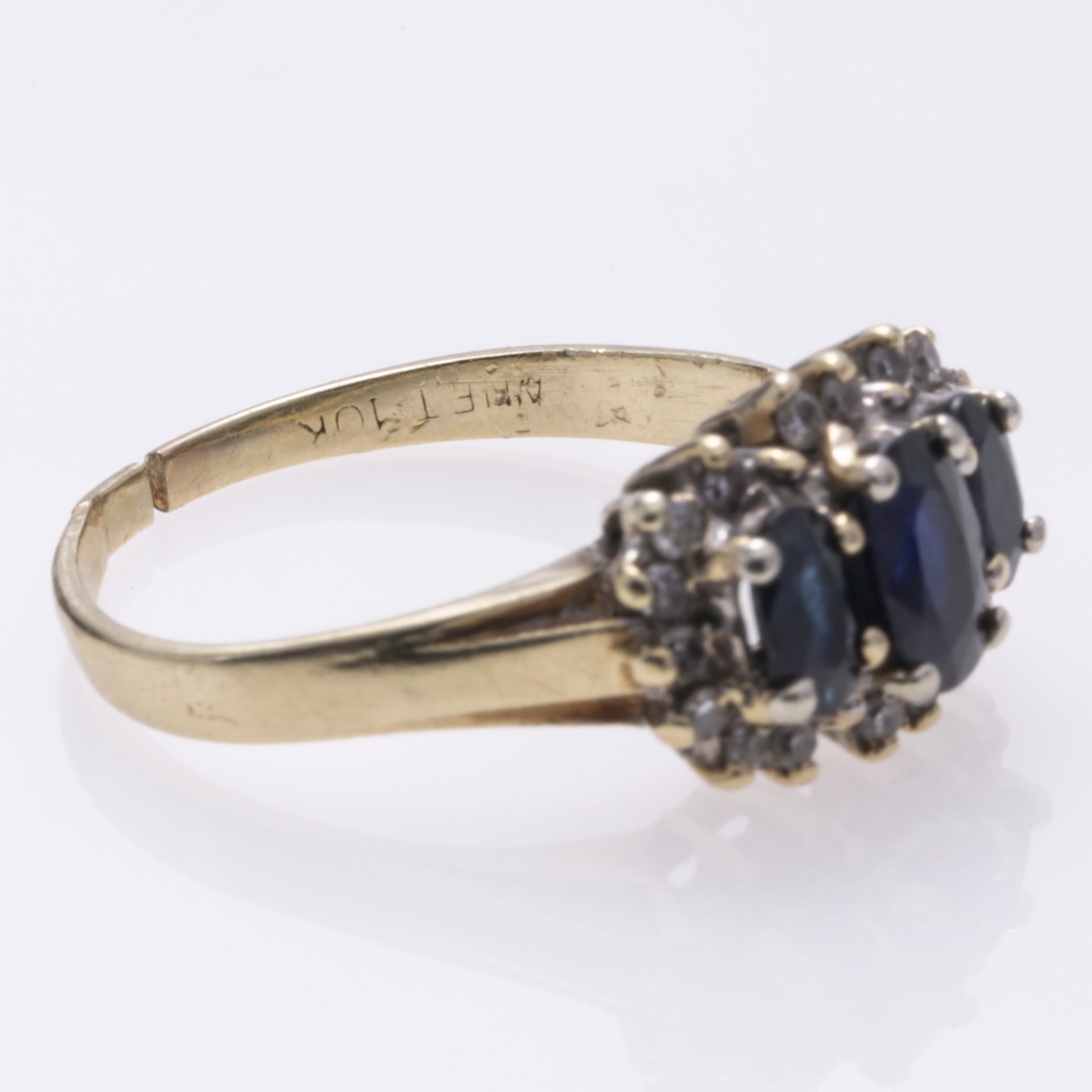 10K Yellow Gold Sapphire and Diamond Ring - 0.95ct Sapphire & 0.18ctw Diamonds - Size 6.5 - Elegant Jewelry Gift for Women, Perfect for Engagement, Anniversary or Special Occasions