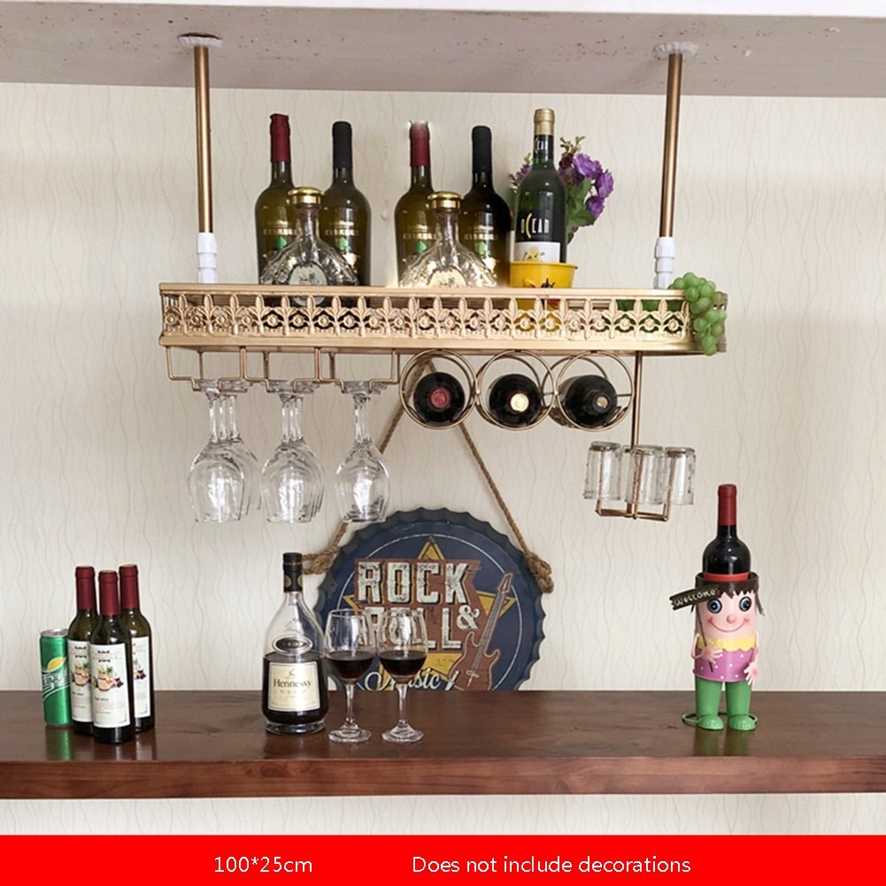 Creative Iron Hanging Wine Rack - Red Wine Glass Holder for Home Bar & Kitchen Storage