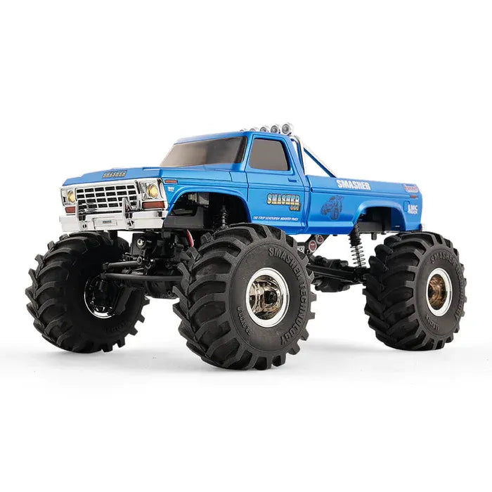 FMS FCX24 Max Smasher 1:24 Scale 4WD RC Monster Truck RTR with 2.4GHz Remote Control & Oversize Tires (V2) - Perfect for Off-Road Racing, Backyard Bashing and Indoor Crawling Adventures