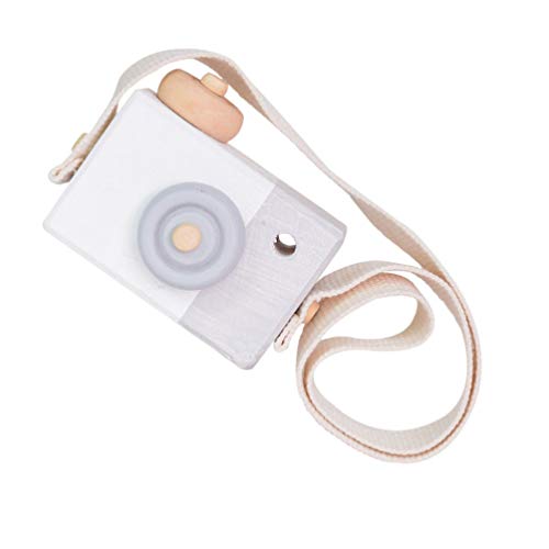EXCEART Mini Camera Toy with Hanging Rope - Vintage Photography Prop Gift for Kids & Collectors (White/Grey) - Perfect for Home Decor, Party Favors & Creative Photography Projects