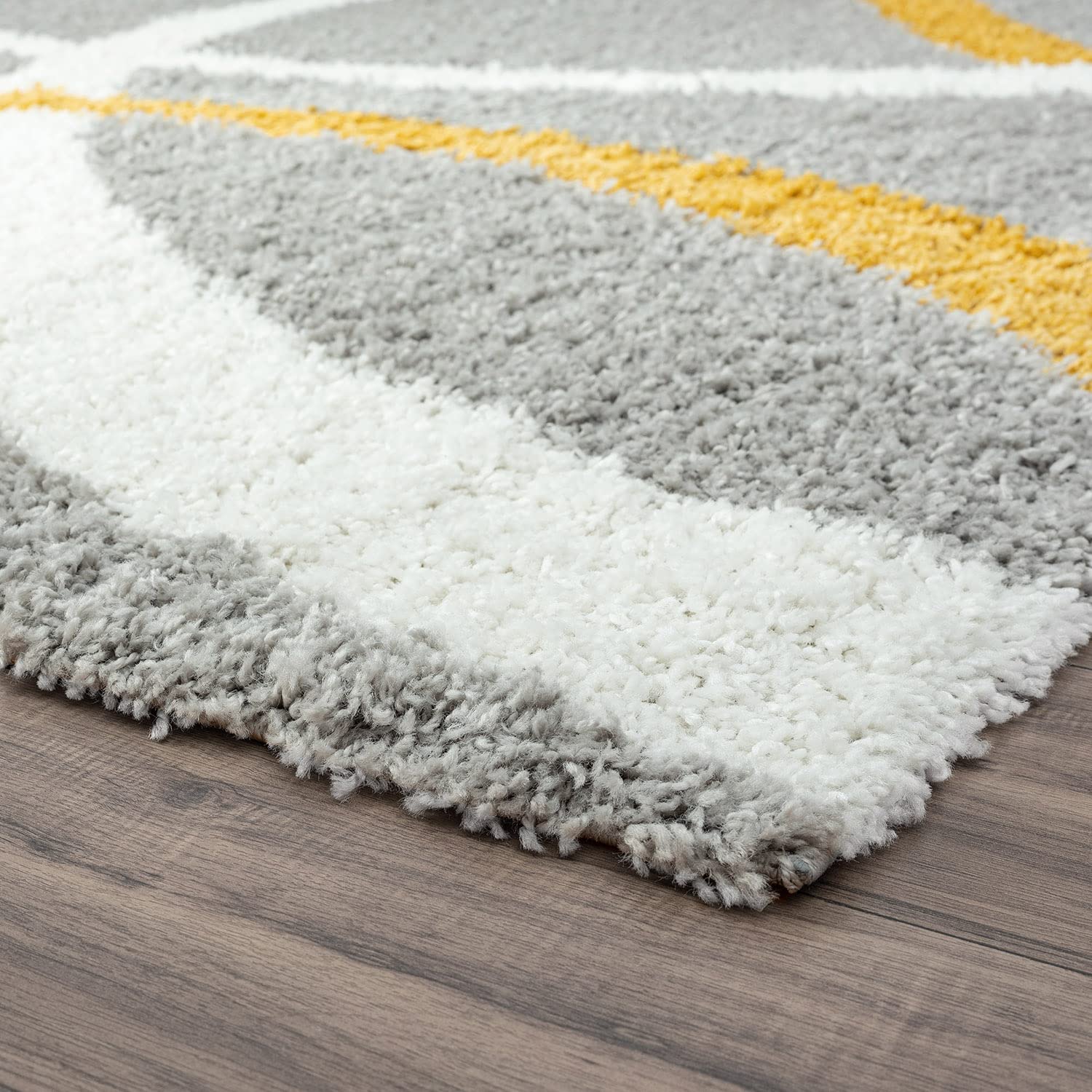 Silver 4x6 Shag Rug - Easy Clean Modern Area Rug for Living Room, Bedroom, Dining Room & Entryway - Soft Plush Shaggy Carpet - Perfect for Cozy Home Decor & Alfombras para Salas Modernas