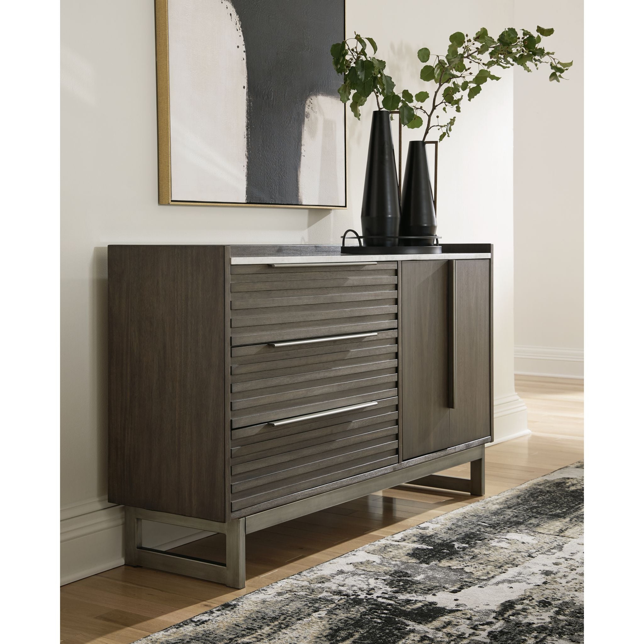 Arkenton 6-Drawer Dresser - Grayish Brown & White Finish, Modern Bedroom Storage for Clothes & Accessories | Perfect for Home, Dorm, or Apartment Organization