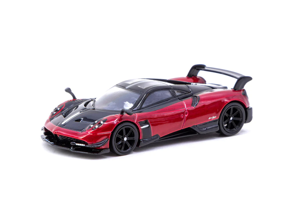 Tarmac Works 1:64 Scale Pagani Huayra BC Diecast Model Car - Rosso Dubai Red - Collectible Miniature for Display, Gifts & Racing Enthusiasts