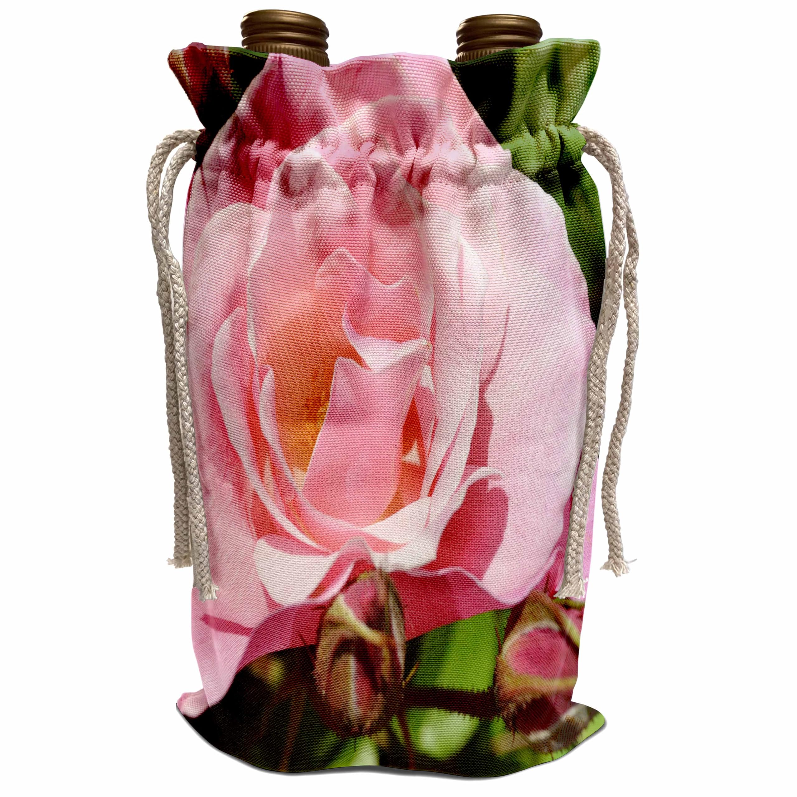 Elegant Pink Wild Rose Wine Bag - Perfect for Gifts, Parties & Wine Lovers - Sanders Flowers Collection