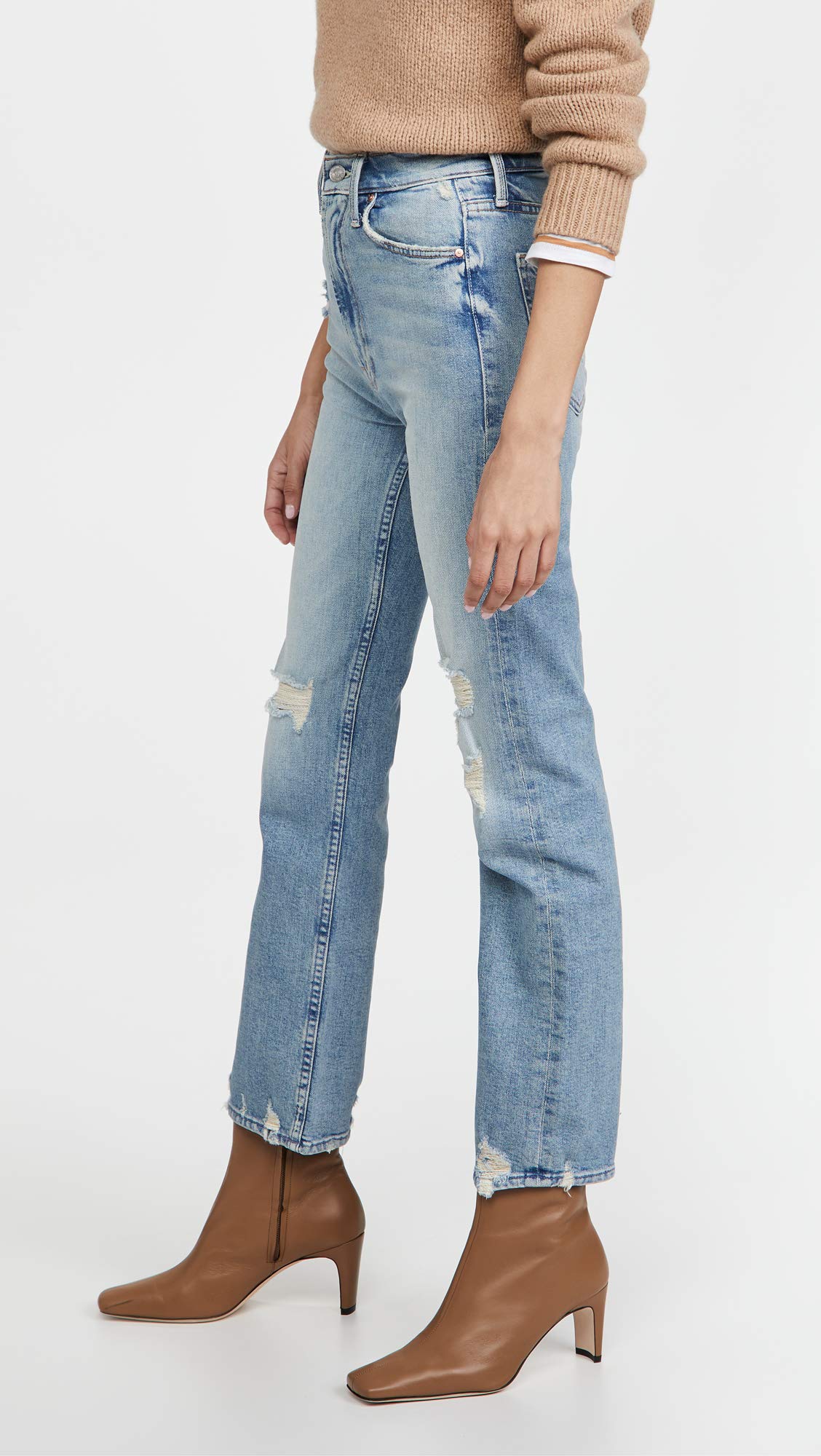 MOTHER Women's The Insider Crop Jeans - High Waisted Skinny Denim Pants for Casual Wear & Night Out | Trendy Stretch Jeans for Women