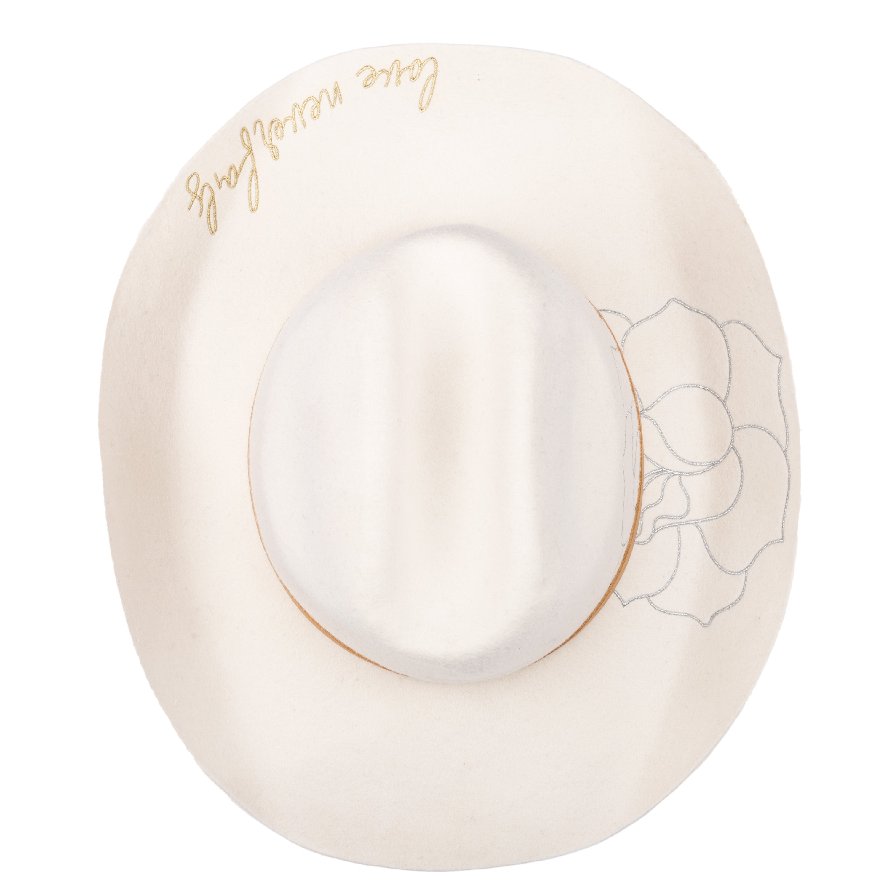 Love Never Fails Women's Embroidered Rose Felt Cowboy Hat - Perfect for Western Fashion, Country Music Festivals & Rodeo Events