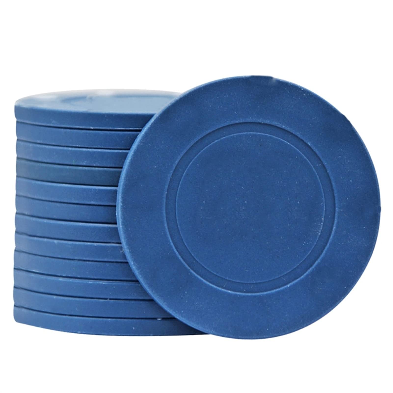 Qgg 20pcs ABS Poker Chips Set - Blank Casino Chips for Poker, Blackjack, Baccarat & Card Games - Blue Color - Perfect for Home Game Nights, Casino Parties & Poker Tournaments