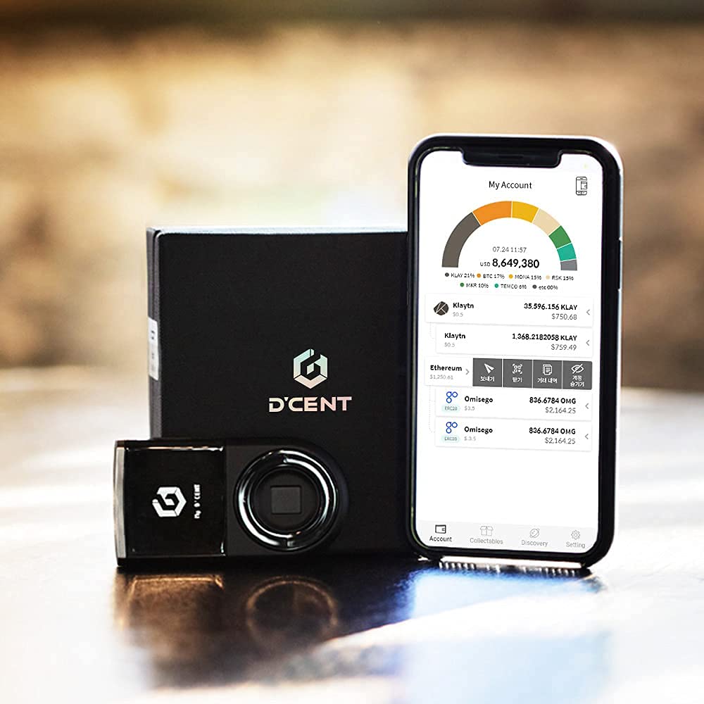 D'CENT Biometric Wallet 2X Pack - Secure Bluetooth Crypto Hardware Wallet for Bitcoin & Ethereum - Perfect for Cold Storage & Mobile Trading