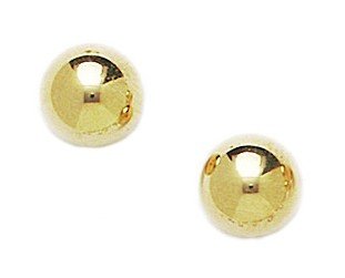 14K Yellow Gold 8mm Ball Stud Earrings for Women - Hypoallergenic Dainty Jewelry Gift - Perfect for Everyday Wear, Parties & Special Occasions