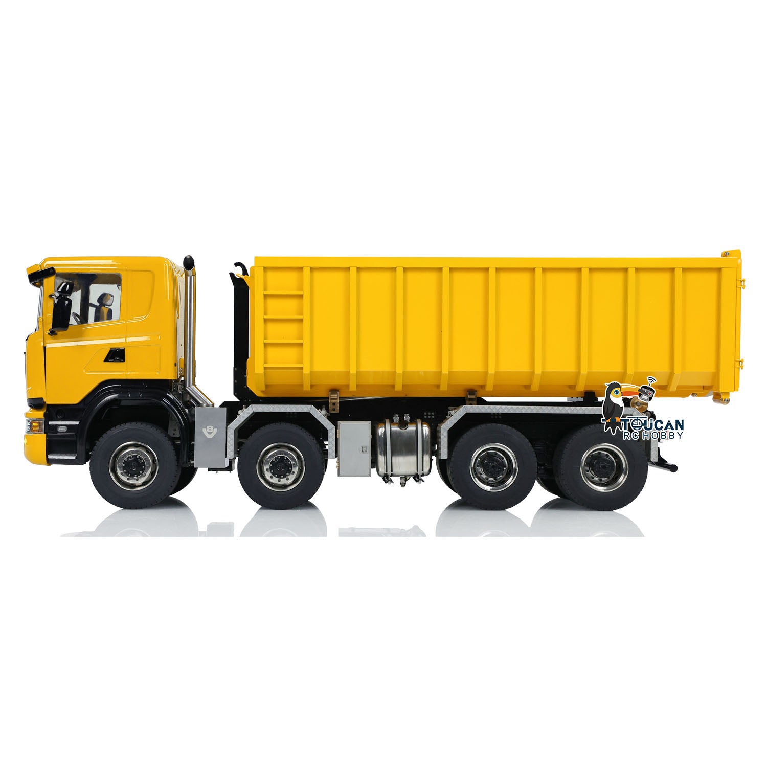 1/14 Scale Metal RC Hydraulic Dump Truck with Remote Control - 8x8 Off-Road Construction Vehicle with U-Shaped High Bucket & Timber Flatbed for Kids and Adults - Perfect for Construction Site Play, Collecting, and Outdoor Adventures