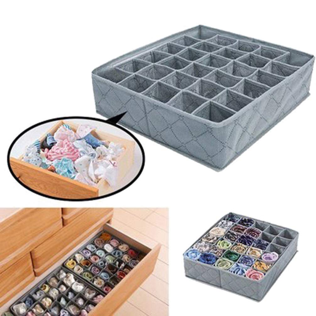 2-Pack Cabilock Underwear & Sock Organizer - Bamboo Charcoal Drawer Storage Box for Closet, Dresser & Travel - Keep Underwear, Socks & Ties Neatly Organized