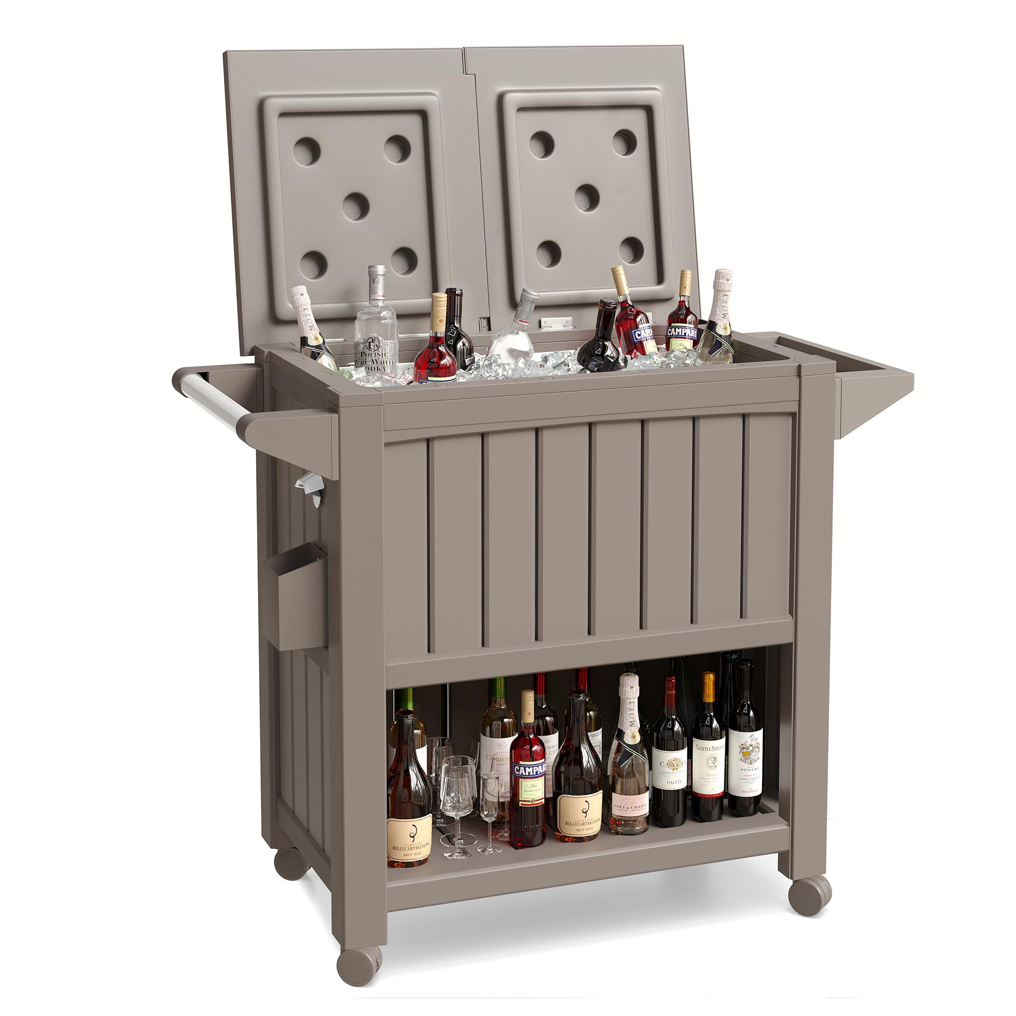 UDPATIO 85 Quart Rolling Cooler with Wheels & Handle - Large Capacity Outdoor Party Cooler for Drinks, Beverages, Picnics, Camping, Tailgating & Beach Outings