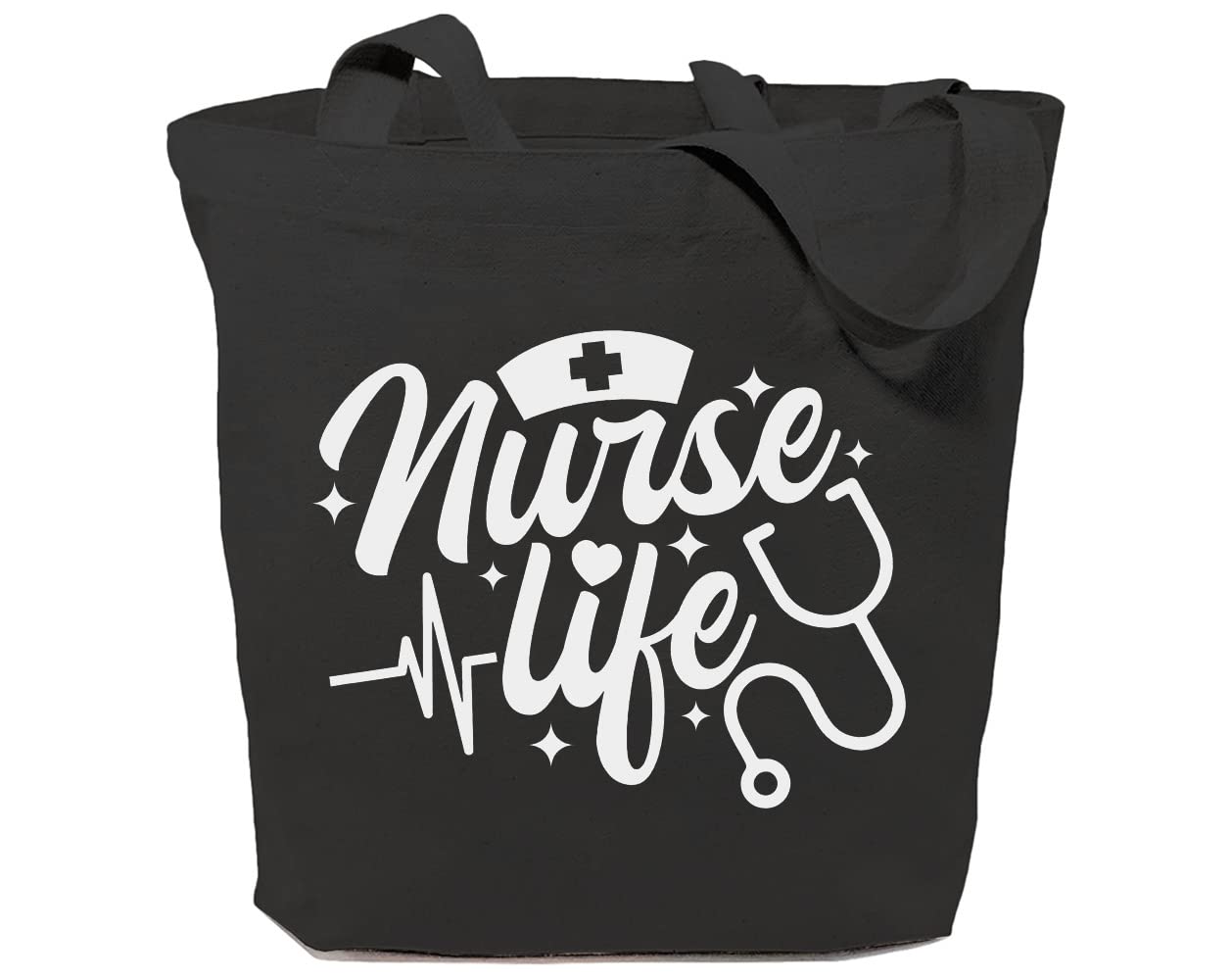 GXVUIS Nurse Life Canvas Tote Bag - Reusable Grocery Shopping Bag for Women, RN Nursing & ER Nurses - Perfect Nurse Day Gift for Paramedics & Healthcare Workers | Great for Work, School & Daily Errands