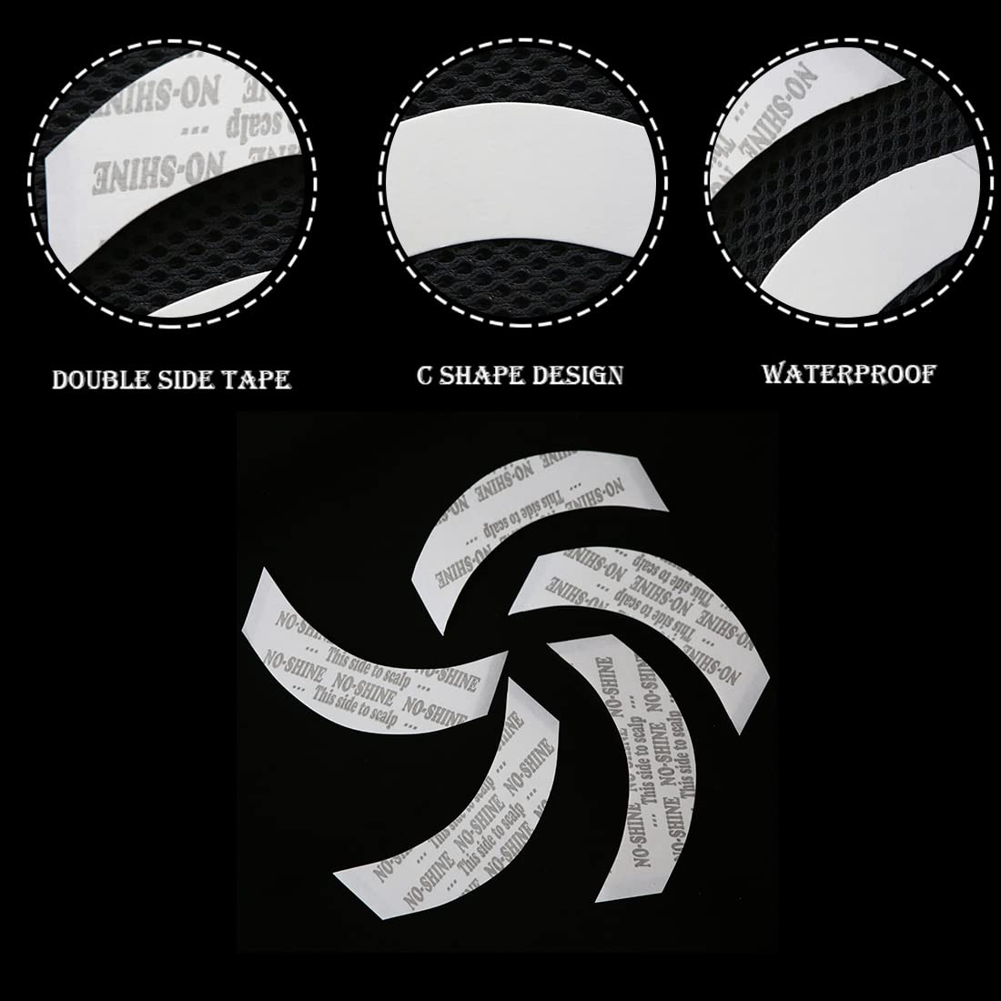 72Pcs Wig Tape Strips - Waterproof Double Adhesive for Toupee & Lace Wigs - Secure All-Day Hold