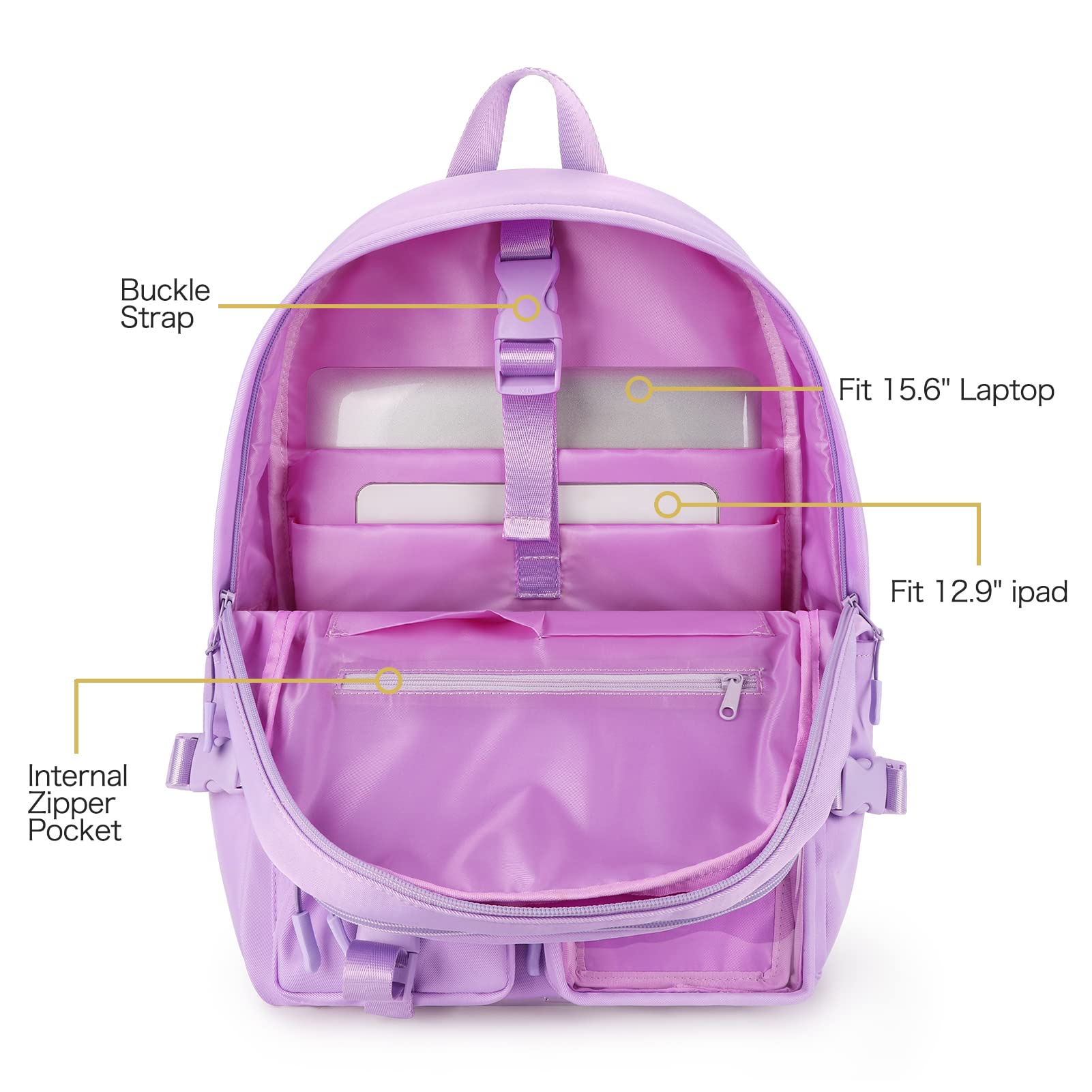 Kawaii Aesthetic Backpack for Girls - Cute Ita School Backpack with Inserts (No Pins Included) | Perfect for School, Travel & Anime Conventions