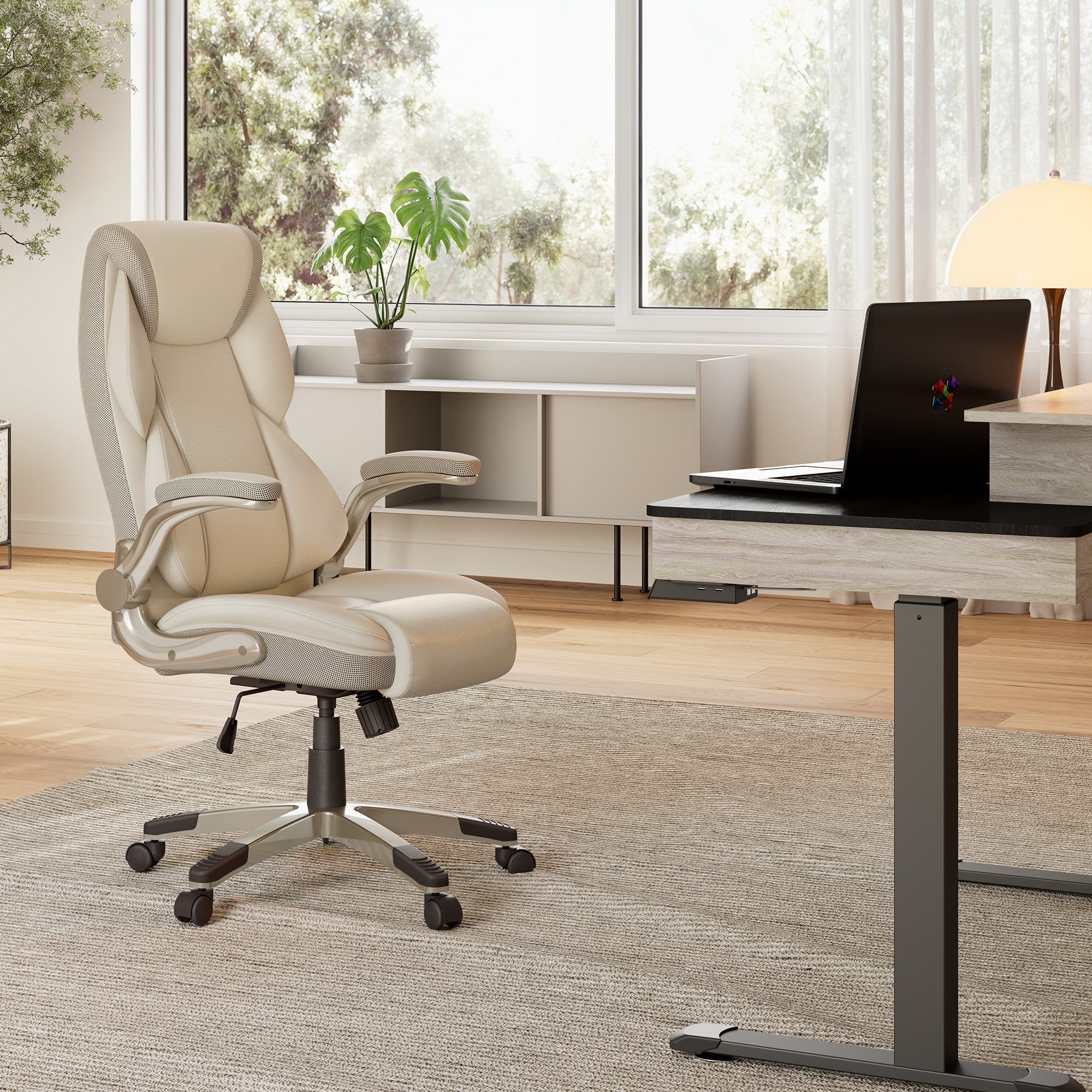 Premium Galene Faux Leather Office Chair - Ergonomic Executive Desk Chair with Adjustable Height & Lumbar Support - Perfect for Home Office, Gaming & Workspace