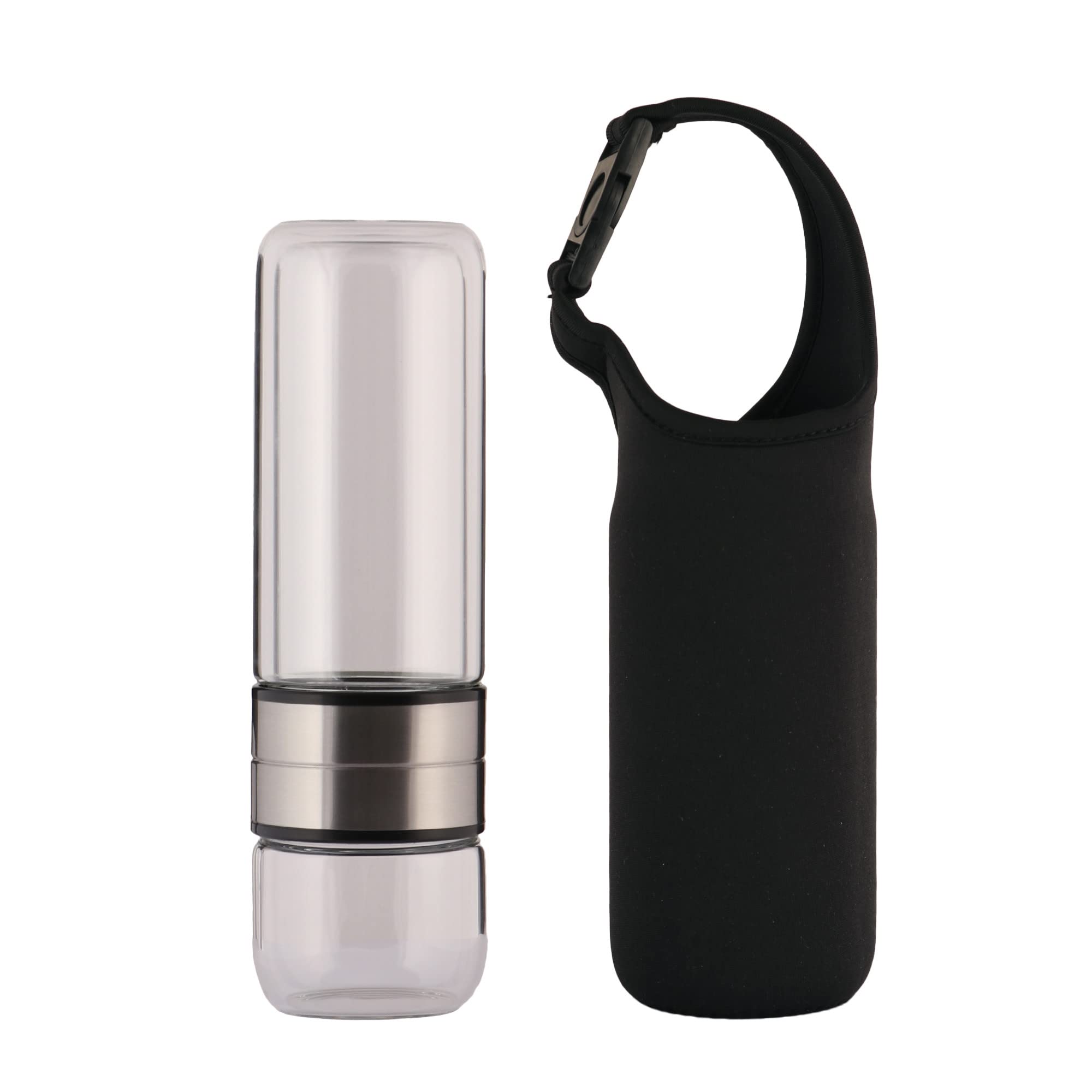 GEMHUB Crystal Water Bottle Set with Genuine Milky Quartz Gemstones | Infuse Your Water with Natural Energy for Wellness & Hydration | Perfect for Home, Office, and Yoga Practice