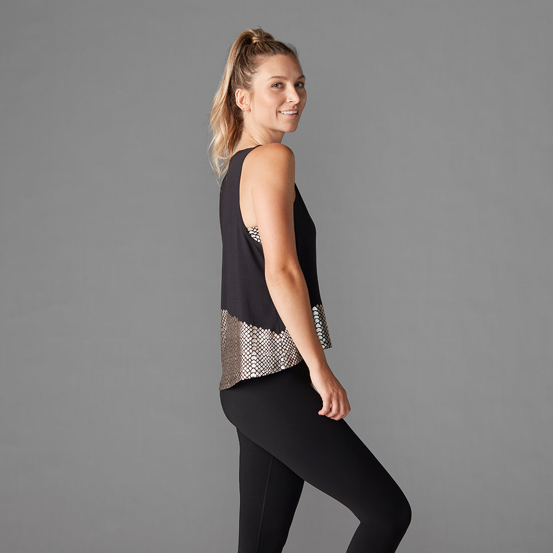 Tavi Noir High Low Tank Top for Women - Stylish Asymmetrical Hem Casual & Party Wear - Perfect for Layering, Workouts, and Night Out