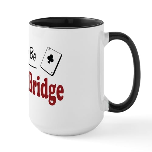White/Black Inside - Rather Be Playing Bridge Large Mug
