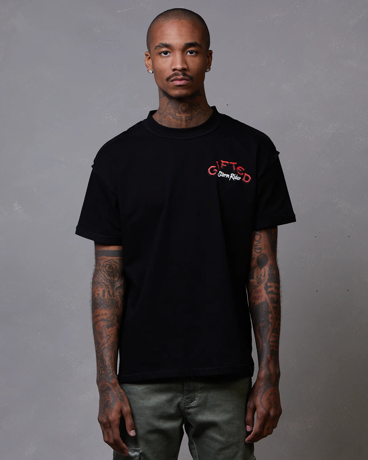 GFTD LA Storm Rider T-Shirt for Men - Black Cotton Graphic Tee - Streetwear Fashion for Urban Style & Casual Outfits