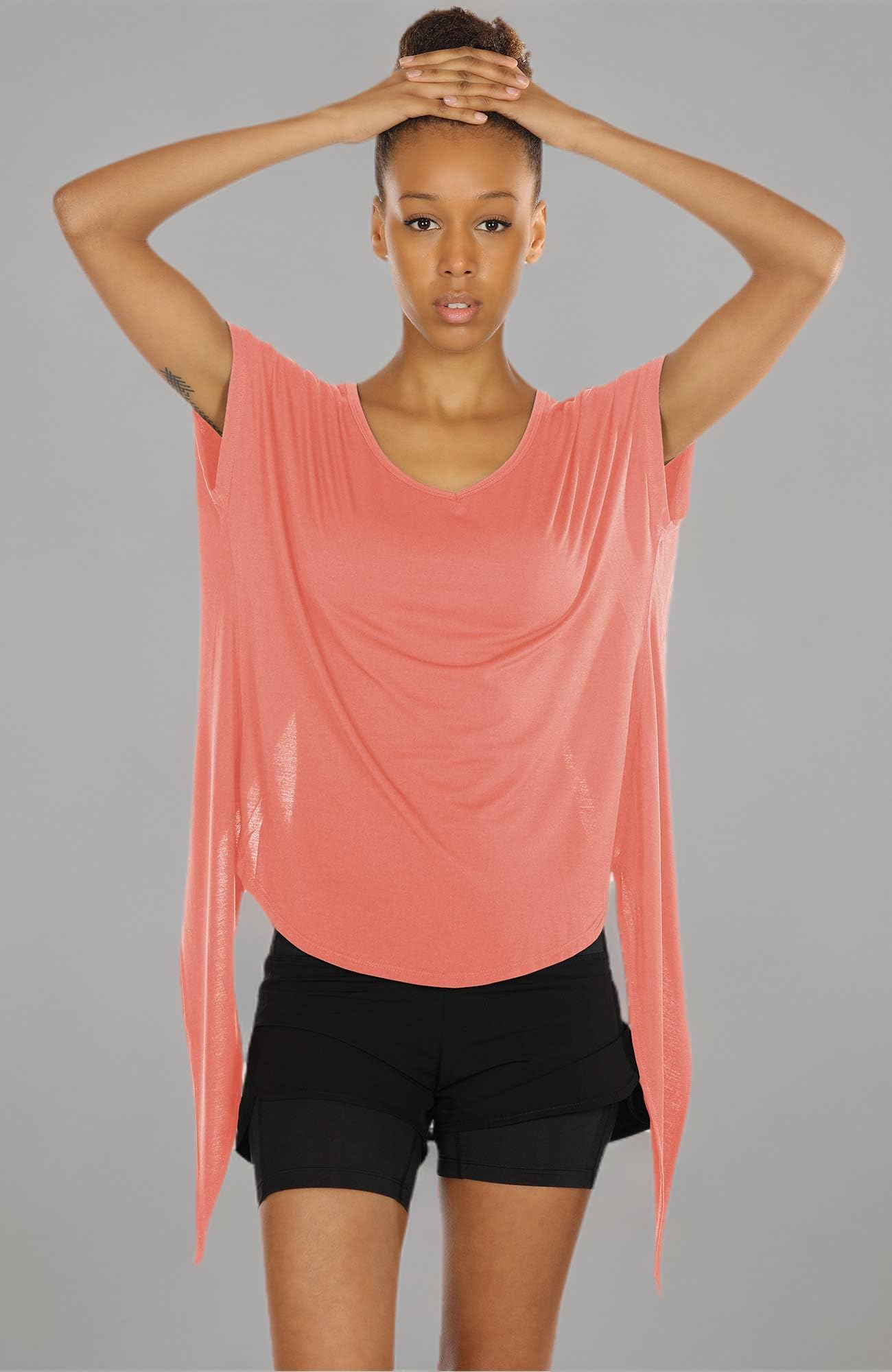 icyzone Women's Open Back Workout Tops - Breathable Athletic Activewear T-Shirts for Yoga, Gym & Running | Perfect for Fitness, Training & Summer Sports