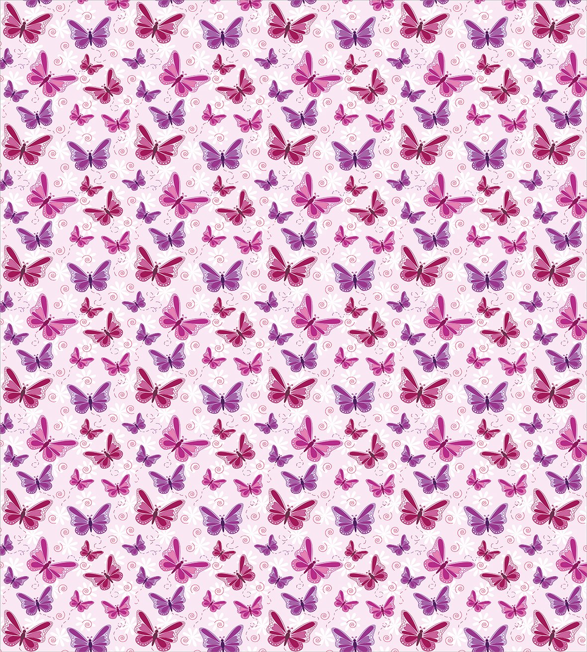 Ambesonne Purple Duvet Cover Set - Queen Size 3-Piece Bedding with Abstract Butterfly Floral Design | Feminine Romantic Maroon Purple & Pale Pink Duvet Cover & 2 Pillow Shams | Perfect for Master Bedroom, Guest Room & Bohemian Home Decor