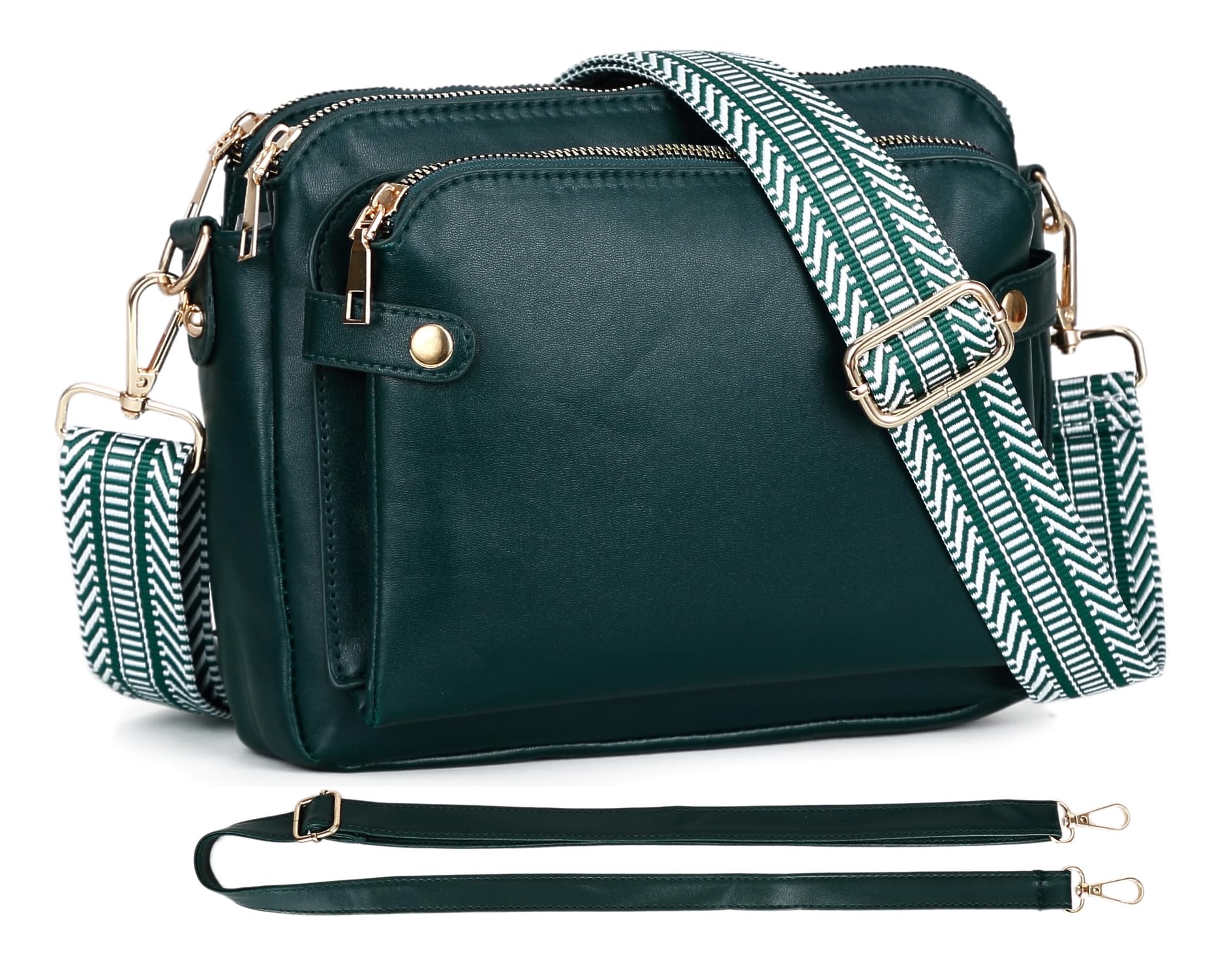 Vegan Leather Crossbody Bags for Women - Adjustable Shoulder Handbag with 2 Straps | Perfect for Work, Travel & Everyday Use