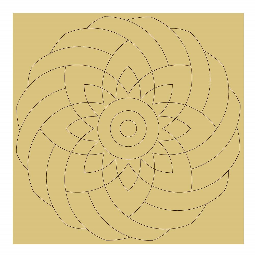 Handmade Barn Quilt Swirl Design Wood Wall Art - 12