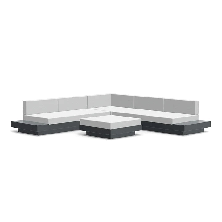 L-Shaped Sectional Sofa with Ottoman - Modern Platform One Living Room Couch for Small Spaces, Apartment, and Home Theater Seating