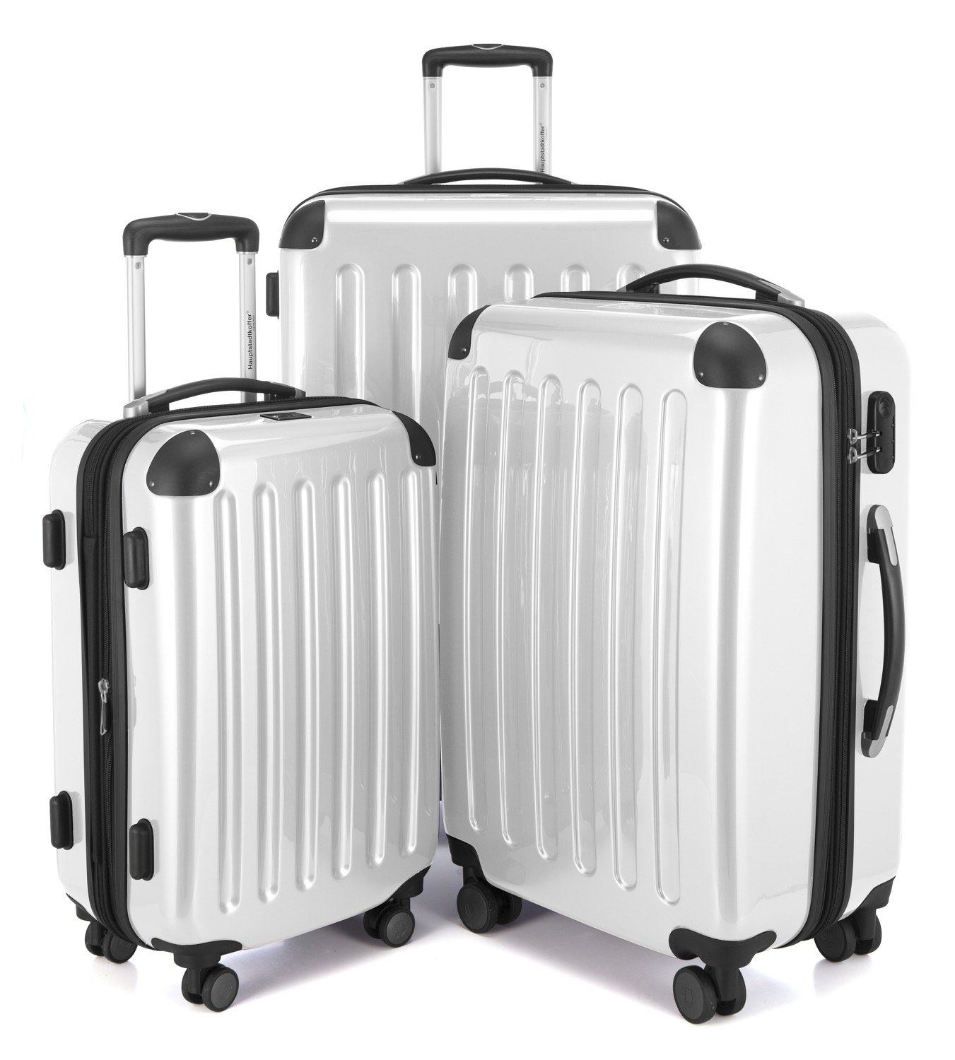 Premium Hauptstadtkoffer 3-Piece Luggage Set - Lightweight Durable White Suitcase with Spinner Wheels for Travel, Business Trips & Family Vacations | Carry-On & Check-In Compatible
