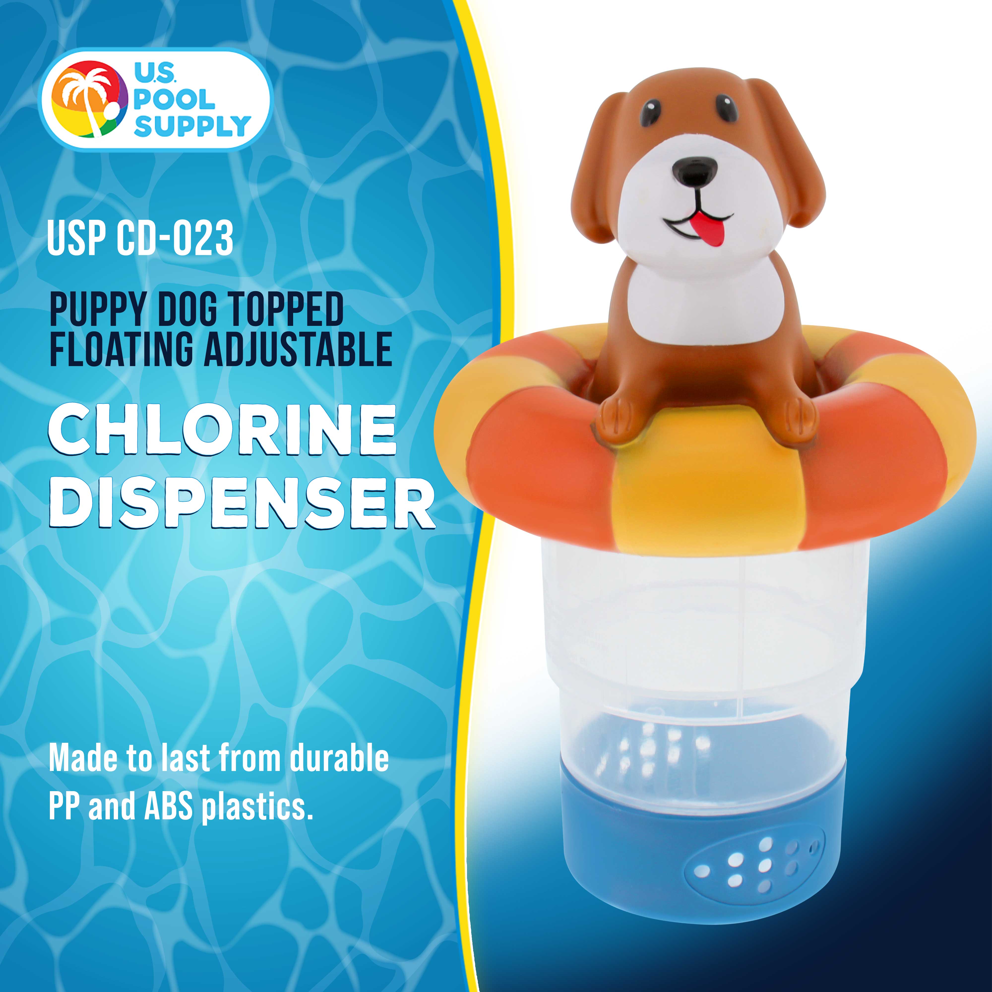 Puppy Dog Floating Pool Chlorine Dispenser - Collapsible Base Holds 3 Tablets, Cute Pet-Themed Pool Float for Dogs | Perfect for Backyard Pools, Summer Fun & Pet Water Safety