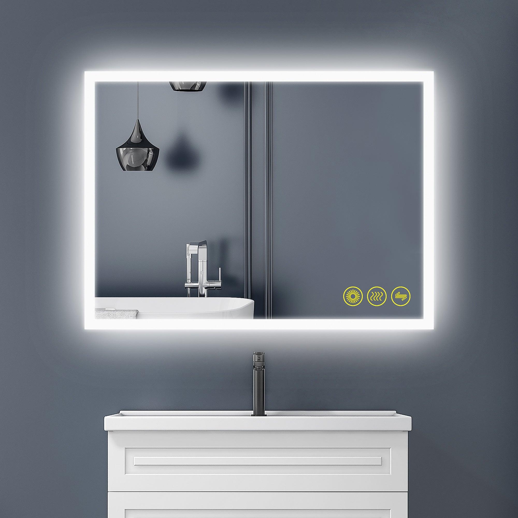 SmartGlow Dimmable LED Frameless Anti-Fog Bathroom Vanity Mirror with Touch Control - Perfect for Makeup, Shaving & Home Decor