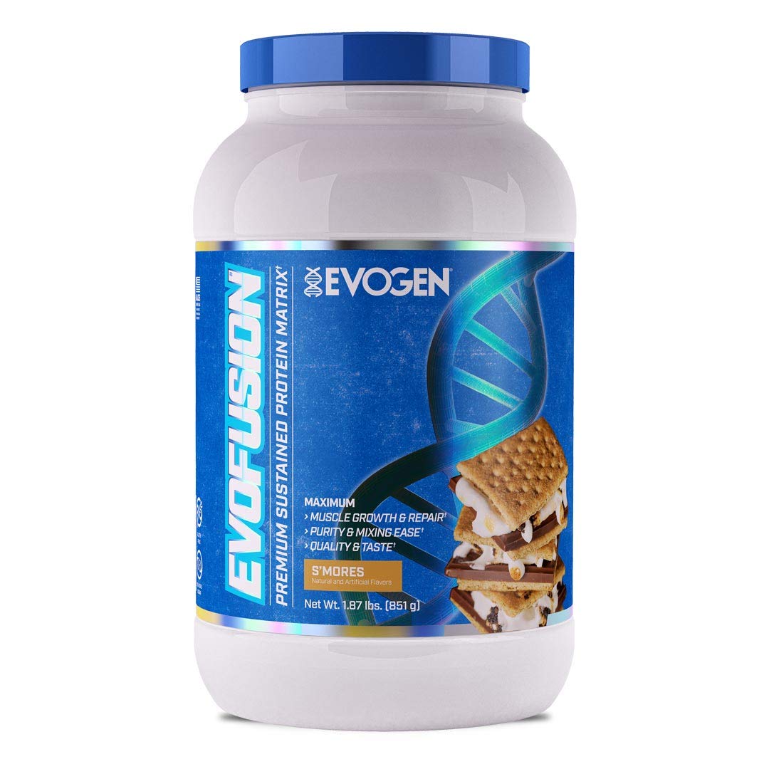Evogen Evofusion Sustained Protein Powder - Whey Protein, Micellar Casein & MCT Oil Blend for Muscle Growth & Recovery | S'Mores Flavor | 23 Servings | Post-Workout & Nighttime Muscle Support