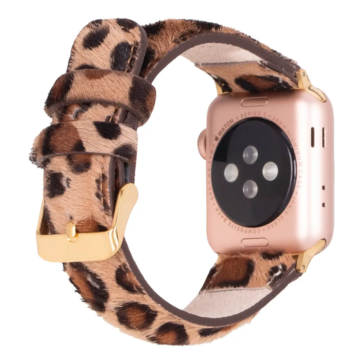 Stylish Faux Leopard Print Leather Apple Watch Band - Perfect for Fashion Accessories & Everyday Wear
