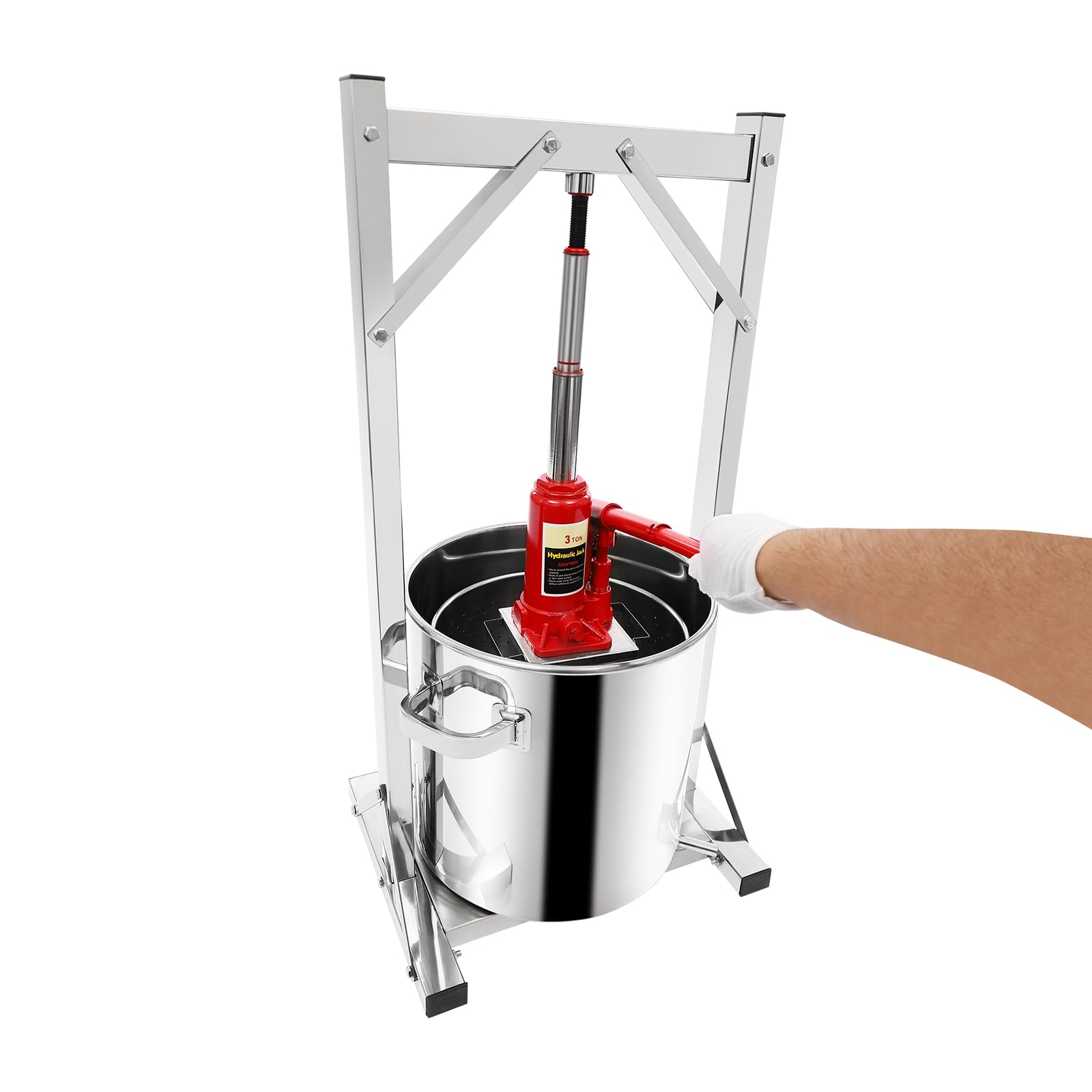 22L Large Capacity Manual Fruit Wine Press - Hydraulic Grape, Apple, Cider Press for Home Brewing | Perfect for Wine Making, Vegetable Juicing, Honey & Olive Oil Extraction | Great for Home Brewers, Farmers Markets & DIY Enthusiasts