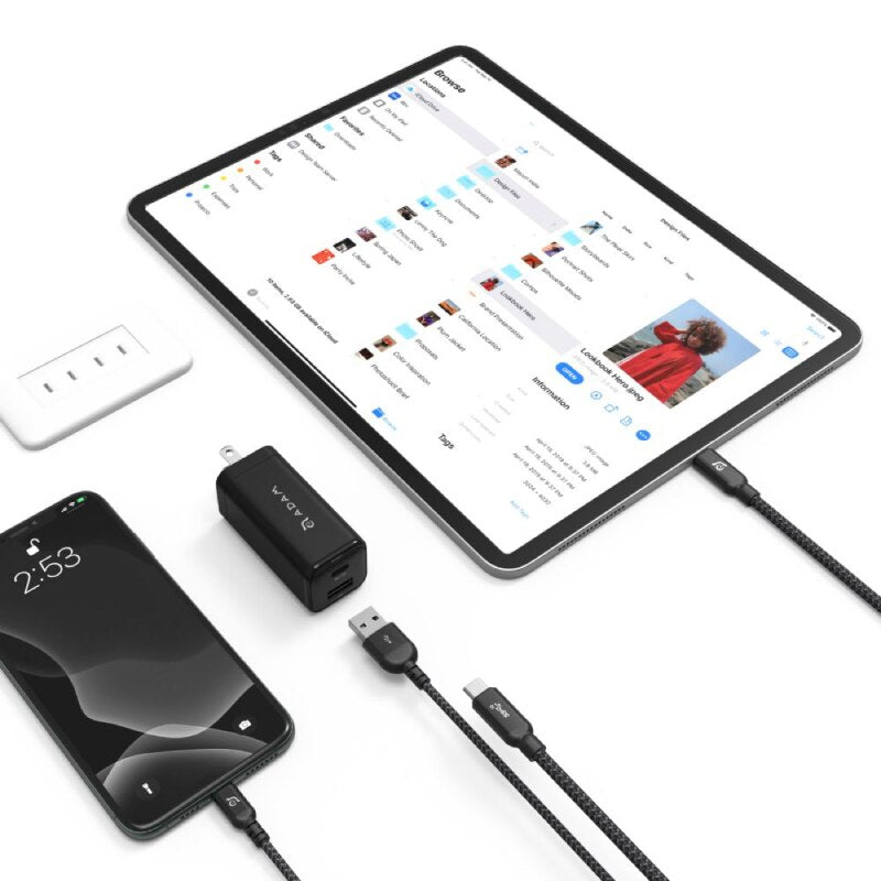 Adam Elements OMNIA 65W USB C Wall Charger - Fast Charging for iPhone, Samsung, MacBook - Perfect for Home, Office & Travel (Black)