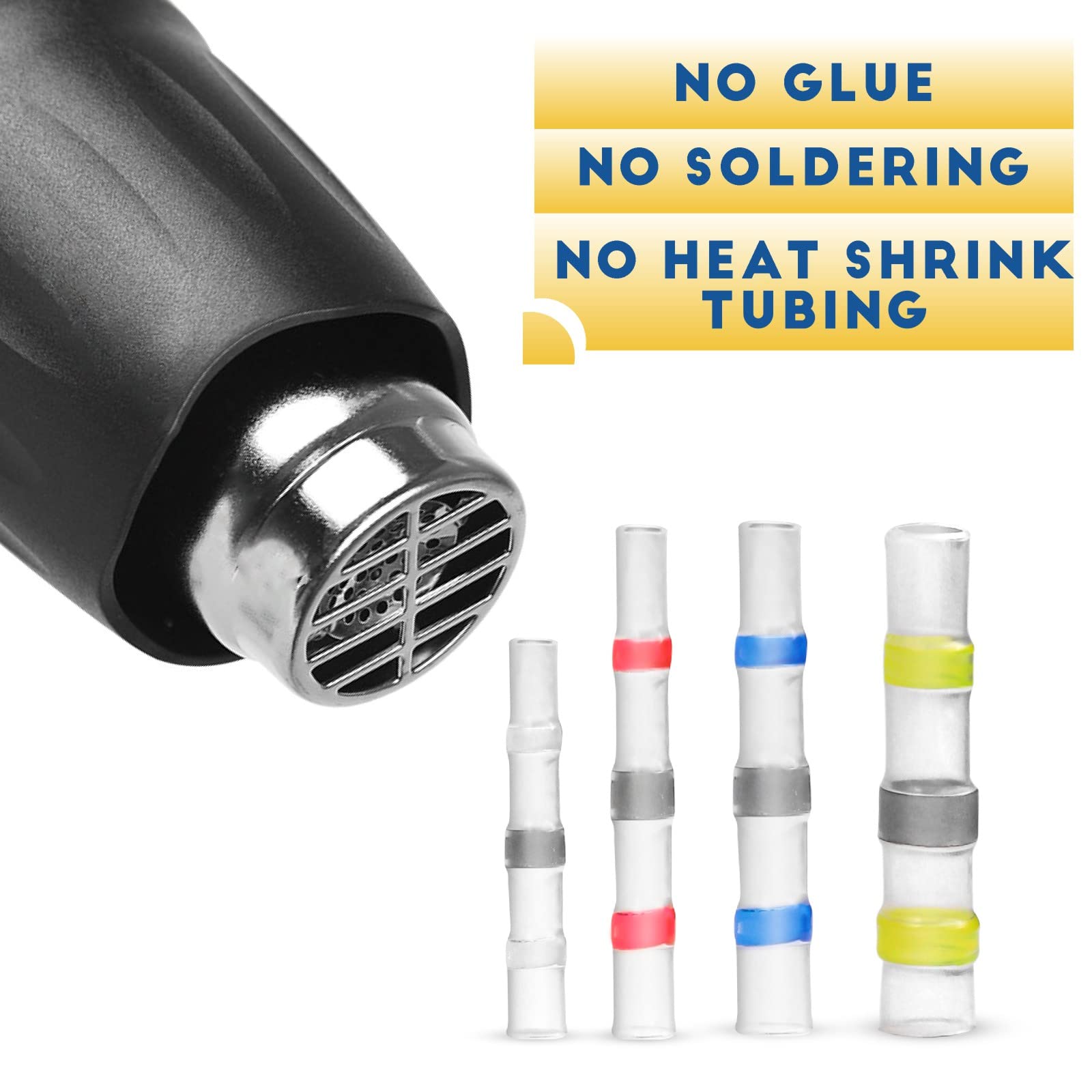 120PCS Marine Grade Heat Shrink Wire Connectors - Waterproof Solder Seal Butt Splice Connectors for Stereo, Electrical, Automotive and Marine Applications | Weatherproof & Corrosion Resistant for Outdoor Use