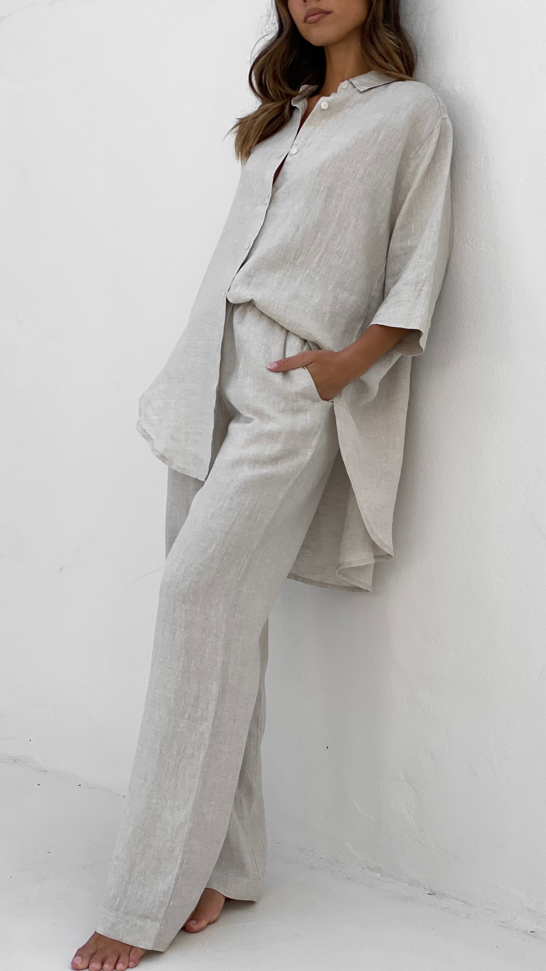 Soft & Breathable Linen Lounge Pants for Women - Natural Comfort for Home, Yoga & Relaxation | Eco-Friendly Casual Wear