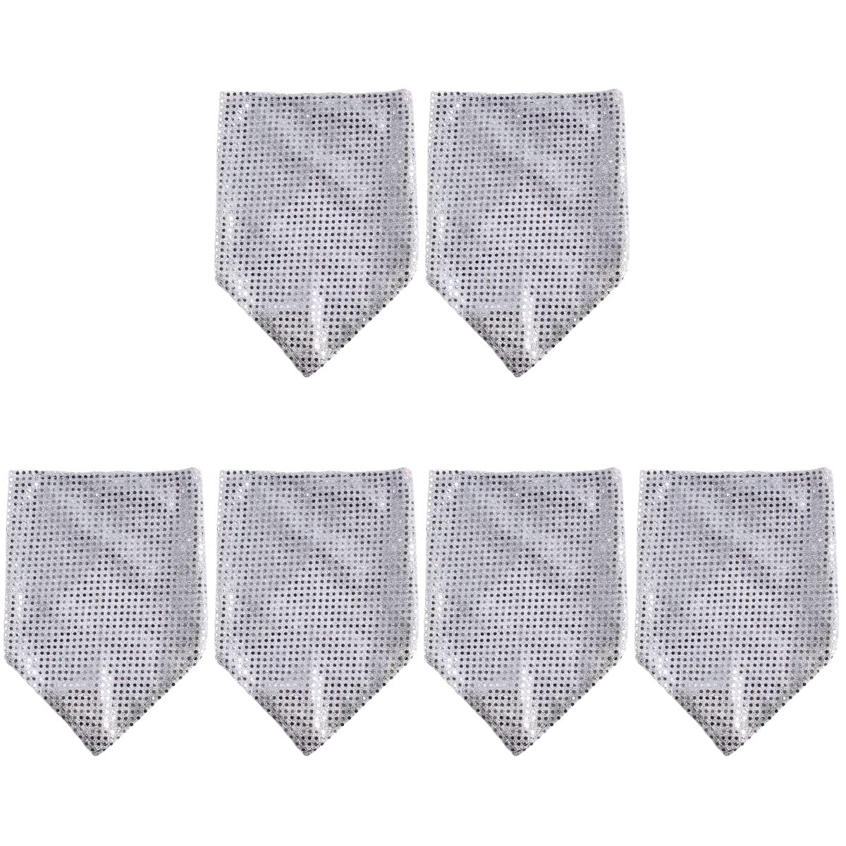 6-Piece Shiny Sequin Dog Bandana Set - Fashionable Pet Scarf & Saliva Towel for Small, Medium & Large Dogs | Perfect for Birthdays, Parties & Daily Walks