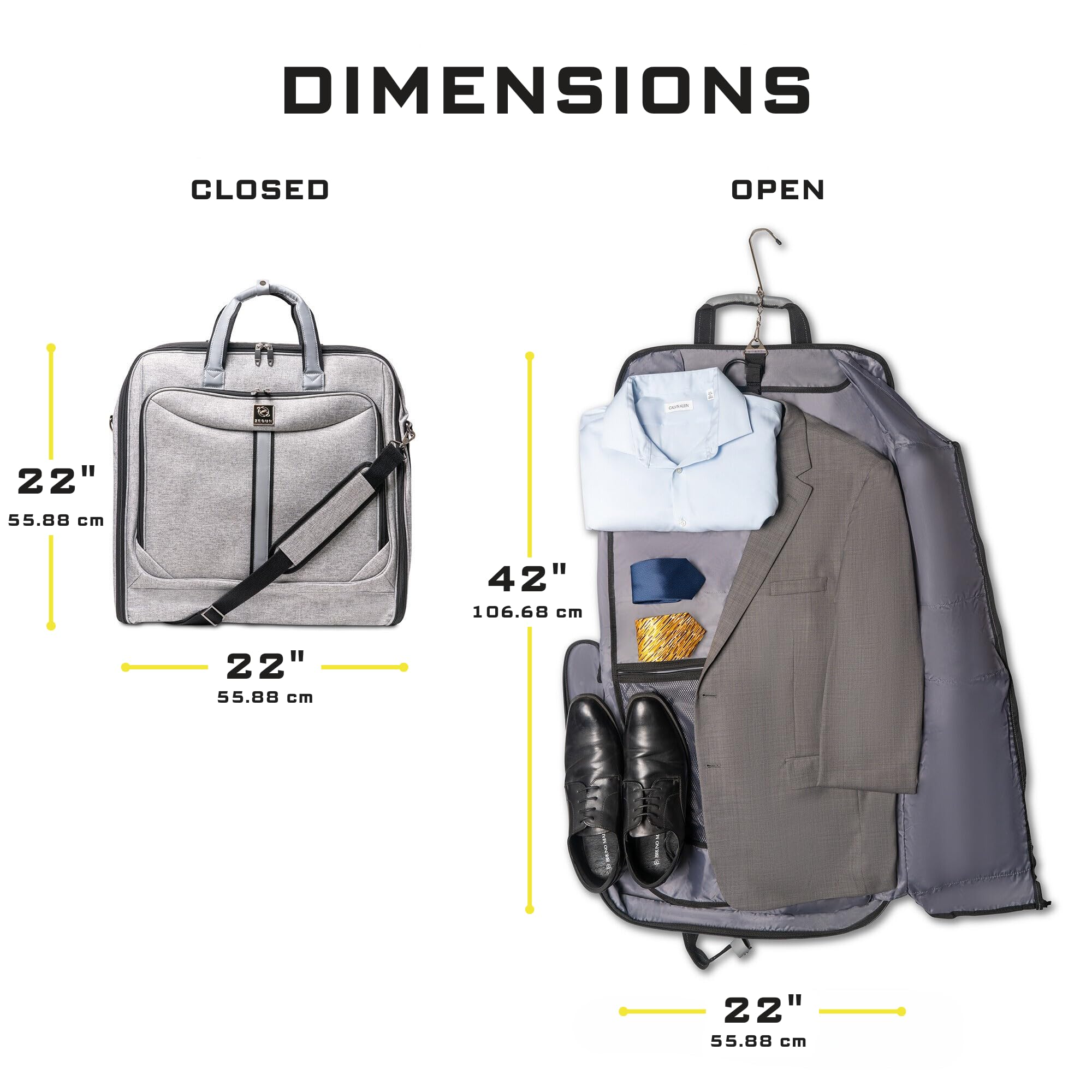 Premium Suit Carry-On Garment Bag for Travel & Business - Durable Shoulder Strap & Wrinkle-Free Design - Perfect for Airplane, Wedding, Interview & Formal Occasions