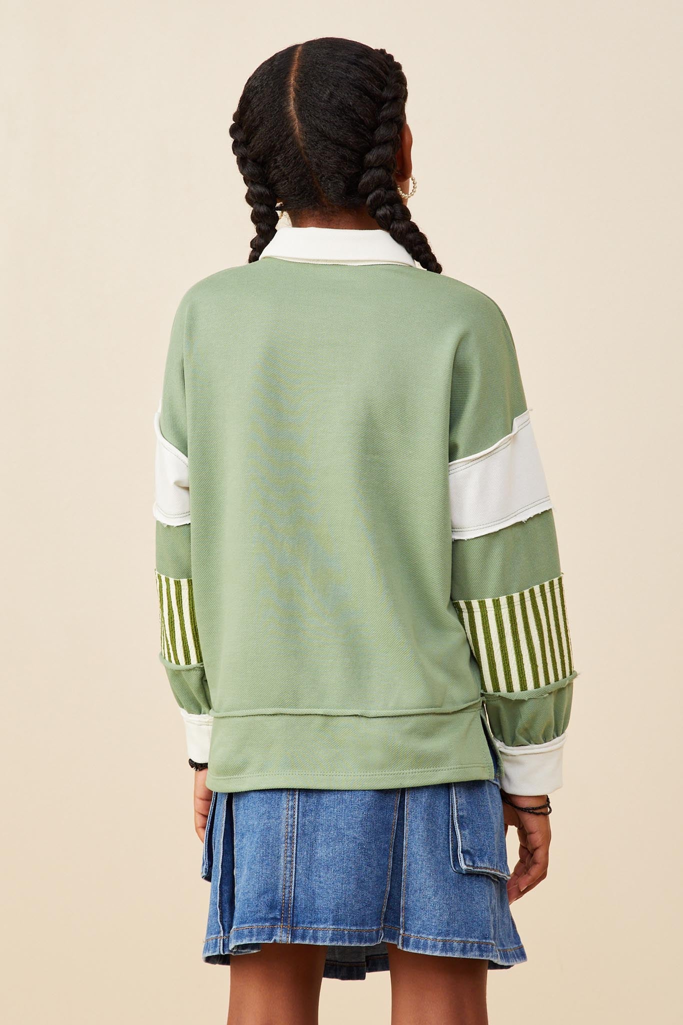 Stylish Mixed Media Print Blocked Knit Rugby Shirt for Men - Perfect for Casual Outings, Streetwear Fashion & Rugby Games
