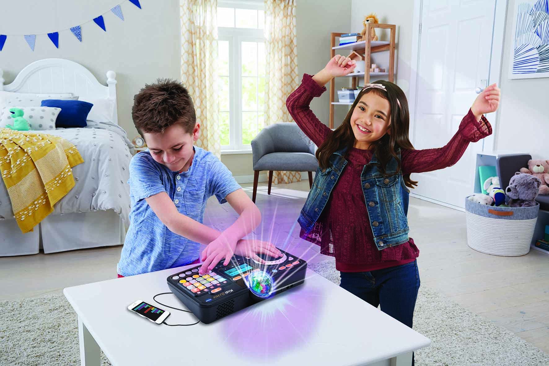 VTech Kidi DJ Mixer - Black Kids DJ Toy with 15 Songs, 4 Music Styles, LED Lights & Sound Effects | Educational & Interactive Musical Toy for Boys & Girls Ages 6+ (10.4